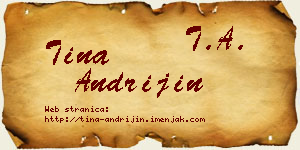 Tina Andrijin vizit kartica